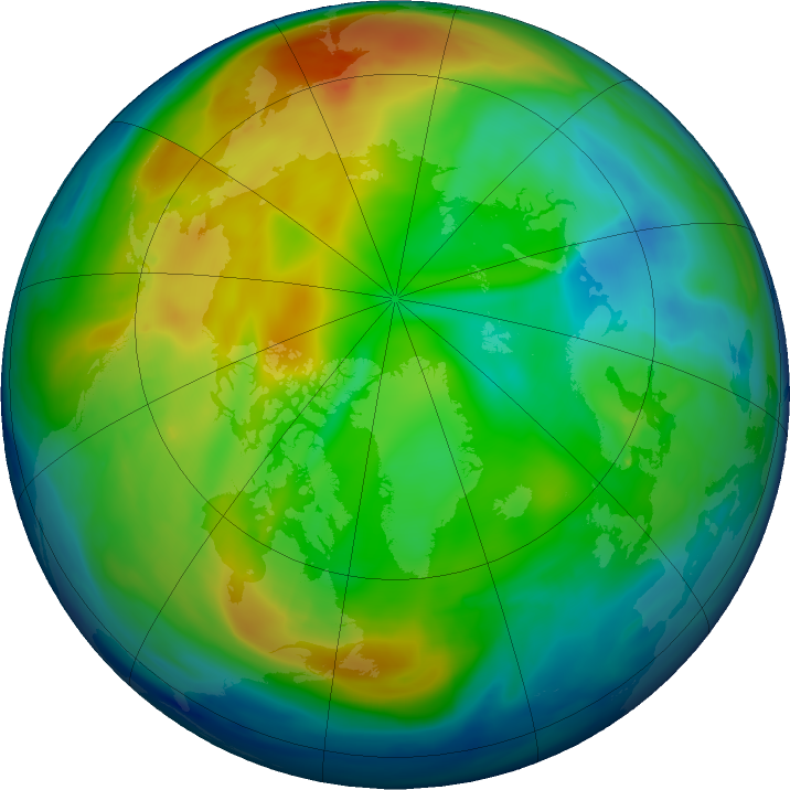 Arctic ozone map for 09 December 2018